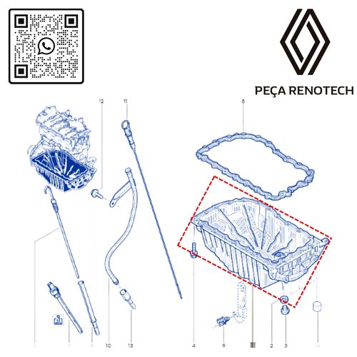 RN 973856-X 8200973856 CARTER DO MOTOR F4R 2.0 16V DUSCAPSAN II RS 14... 9